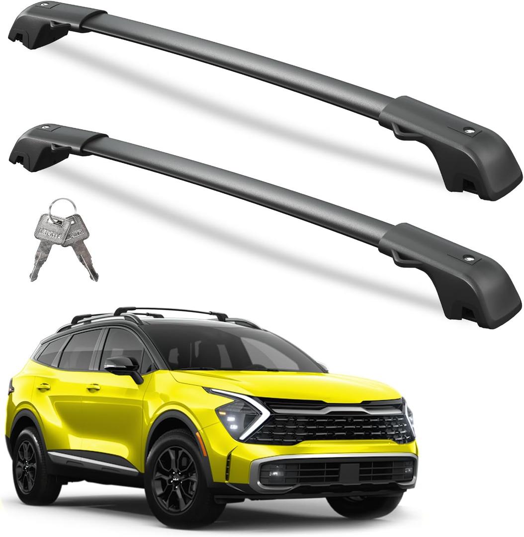Wonderdriver 300lb Roof Rack Cross Bars Compatible with 2023-2026 Kia Sportage X-Line AWD/X-Pro/X-Pro Prestige with Raised Rail, (Not for SX &EX &LX with Flushed Rail and Panoramic Sunroof) Lockable