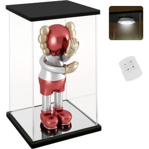 NONEMEY Clear Acrylic Display Case with Remote Control Light for 1000% Bearbrick, Dustproof Model Showcase Organizer Box, Display Case for Collectibles Bearbrick (15.71230inch,403076cm)