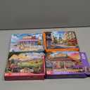 4 Pack 500 Piece Puzzles for Adults Scenic Jigsaw Puzzle Set with Beach Store, Vineyard Picnic, Paris Street View & Retro Convenience Shop  Colorful Landscape Puzzles for Adults, Teens (Shops Architectures & Scenery)