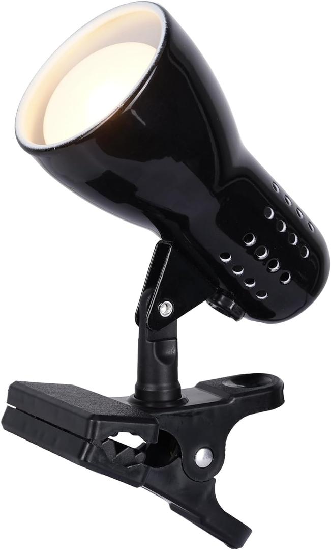 Catalina Lighting 24290-000 Adjustable LED Mini Clip Reading Lamp, Multipurpose Clip Lamp for Office, Dorm, or Bedroom, Smart Home Compatible, LED Bulb Included, 5", Black (Pack of 1)