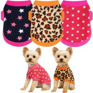 3 Pieces Medium Dog Sweater,Soft Dog Sweaters for Small Dogs Fleece Fall Winter Sweater Male Female, Clothes Medium Sized Dogs for Chihuahua Clothes Yorkie (Rose+Black+Yellow)