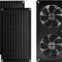 DC HOUSE 20W Solar Powered Exhaust Fan for Chicken Coops Greenhouses, Sheds, Pet Houses, and Windows Waterproof and Easy Plug and Play Installation Max Applicable Space 880ft3 (25 m3)