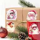 Santa Stickers for Envelope Seals Cards Making Crafts, Santa Face Holiday Large Christmas Stickers for Gift Bags Label Card Baked Goods Presents Bag (santa155)