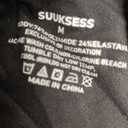 SUUKSESS Women Square Neck Lace Bodysuit Sleeveless Spaghetti Strap Tank Top (Medium, Black Polka Dot)