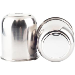 2Pcs 3.19in Trailer Wheel Center Caps Push Through Stainless Steel Hub caps for Truck SUV RV Wheel Rim, Chrome