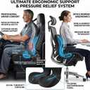 Memory Foam Seat Cushion for Office Chair & Car, Ergonomic L-Shaped Cushion with Lumbar Support, Non-Slip Seat Pad for Long Driving, Truck Drivers & Desk Workers, 18 INCH