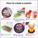 8 Pcs Autism Awareness Diamond Art Coaster with Holder DIY Autism Awareness Diamond Art Coaster for Adults Diamond Kits Supplies for Christmas
