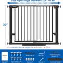 29-40Easy Walk Thru Baby Gate for Doorways&Stroller,Auto Close Dog Gate Indoor for Stair,No Drill Pressure Mounted Baby Gate with Large Walk-Through Door,Safety Gate for Children&Pets(Black)