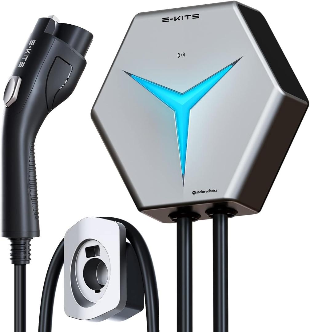 STOKE VOLTAICS Level 2 EV Charger, 32 Amp 240V Electric Vehicle Charging Stations, IP66 Water-Proof EV Charging Station, E-Kite 26-Foot Cable for Indoor/Outdoor Use (NEMA 14-50 Plug)