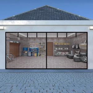 LIAMST Garage Door Screen for 2 Car Garage Door-16x7FT Reinforced Fiberglass Garage Screen, Magnetic Garage Screen Door