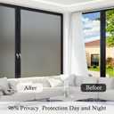 Coavas Window Privacy Film Frosted Glass Static Cling UV Sun Blocking Heat Control Window Tint Day and Night Insulation Home Bathroom Door Decorative Frosting Cover, 23.6 x 78.7 Inch, Gray