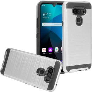 for LG Harmony 4, Xpression Plus 3, LG Premier Pro Plus - Brushed Style Phone Case - CS3 Silver