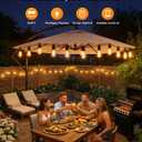 Outdoor String Lights, 50FT Patio Lights for Outside, Smart App & Remote Control with Timer, Dimmable with 4 Scene Modes, Warm White Waterproof LED Bulbs for Garden, Yard and Backyard Decor