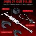 Reywoo Inner CV Axle Puller Set, CV Axle Removal Tool with Heavy Duty Slide Hammer, CV Joint Fork Outer CV Joint Adapter and Steel Cable Adapter, Front Wheel Drive Axle Half Shaft Removal Tool Kit
