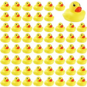 GliSun 60 PCS Rubber Ducks Bath Toys Mini Ducks Float and Fun Squeak for Kids Bath Toy Shower Decorations Birthday Party Carnival Game Gift