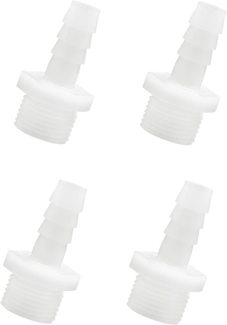 4Pcs Plastic Hose Barb Fitting 3/8" Barb - 1/2" NPT Male Thread Adapter Union Pipe Fitting