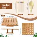 150pc Disposable Wooden Food Cones with 36 Holes Bamboo Ice Cream Cone Holder Display Stand and 150 Colorful Bamboo Stick for Restaurant Catered Events Party or Buffets Ice Cream Food Trucks