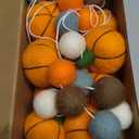 MTLEE 2 Pcs Pumpkin Garland Autumn Thanksgiving Decoration for Home Hanging Felt Pumpkin Garland Fall Felt Ball Banner for Indoor Mantle Wall Decor Boho Classroom Orange Pom Pom Party Favors