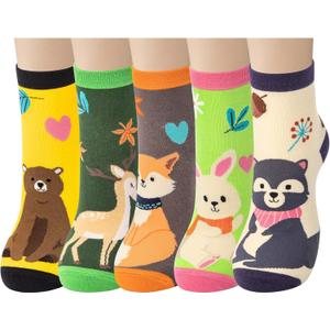 3 x Women Girls Socks Cute Animal Socks Cat Dog Cow More Fun Novelty Socks Gifts for Girls Christmas Birthday (Big Rabbit)