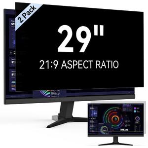 [2-Pack] 29 Inch Computer Privacy Screen Filter for 21:9 Widescreen Monitor, Removable Eye Protection Anti Glare Blue Light Filter Privacy Shield, Anti Spy Screen Protector Film 29 In