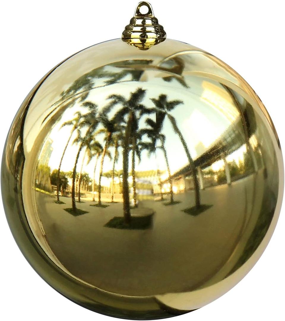 Christmas Ornaments Balls 7.08in Large Christmas Decorations Xmas Tree Shatterproof Big Gold Christmas Ball Ornaments with Hanging Loop for Wedding Holiday Halloween Party Indoor Outdoor Decor