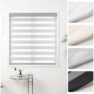 Cordless Zebra Blinds for Windows, 20" W x 72" H, Grey