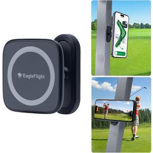 EagleFlight Magnetic Golf Cart Phone Holder - 360 Rotation Mount for iPhone 16/15/14/13/12, Fits Yamaha/Club Car/EZGO, Powerful Magnet Golf Cart Cell Phone Mount, Ideal Golf Gifts for Men