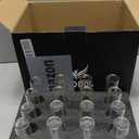 Single Dose Coffee Bean Storage Tubes Espresso Bean Cellar 12pcs One-Way Exhaust Valve Lids Glass Dosing Vials With Walnut Stand & Stainless Steel Funnel