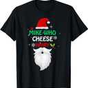 Mike Who Chesse Hairy Funny Santa Jokes Women Men Christmas T-Shirt L