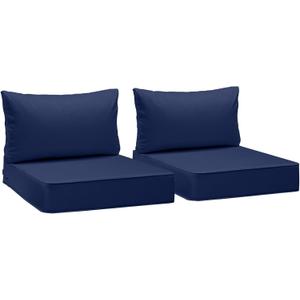 AAAAAcessories Outdoor Deep Seat Cushions, Waterproof, Fade-Resistant Patio Furniture Replacement Cushions, 25.5" x 25.5" x 5" + 25.5" x 13.5", Set of 2, Navy Blue