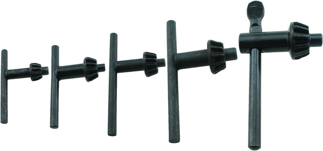 TAODAN 1 Set 5 Sizes Replacement Drill Chuck Key Wrench Premium Steel Drill Clamping Tool Chuck Diameter 1/4 Inch 3/8 Inch 1/2 Inch 5/8 Inch 3/4 Inch