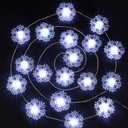 BlcTec Christmas Snowflake String Lights 40 LED 12.8FT Battery Operated Snowflake Fairy Lights with Timer for Bedroom Patio Party Wall Indoor Outdoor Christmas Decorations, Cool White