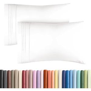 Standard Pillow Cases Set of 2 - Soft Hotel Quality Pillowcase Covers - Comfy & Wrinkle Free - Stain & Fade Resistant - Machine Washable Pillow Protectors - 2 Piece Set - Standard Size Antique White