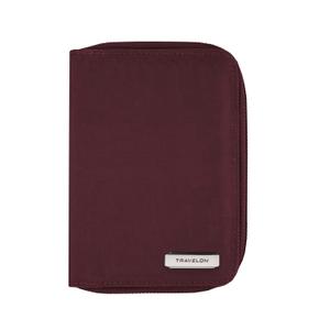 Travelon RFID Blocking Passport Zip Wallet (4.5W x 6H x 0.75D, Dark Bordeaux)