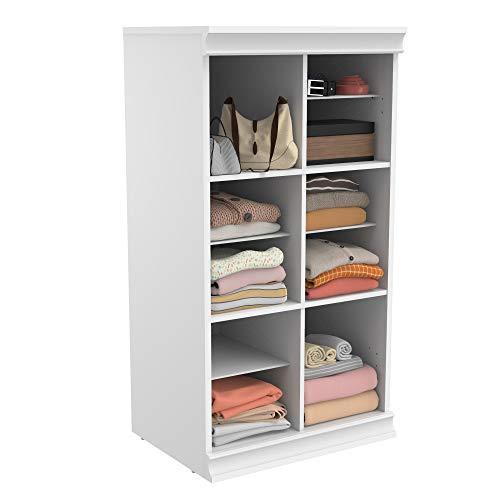 ClosetMaid Modular Storage Shelf Unit with 12 Adjustable Shelves & Dividers, White, 15.91"D x 21.38"W x 40.29"H
