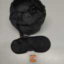 MLVOC Travel Pillow 100% Pure Memory Foam Neck Pillow, Comfortable & Breathable Cover, Machine Washable, Airplane Travel Kit with 3D Contoured Eye Masks, Earplugs, and Luxury Bag, Standard (Black)