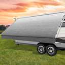 19FT RV Awning Fabric Replacement, 18'2" Fabric, 19.5oz, Ombré Gray | Heavy-Duty Vinyl, Heat-Sealed Vinyl, Weatherproof, Universal Fit for RVs, Motorhomes, Campers and Travel Trailers