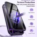 BERFY for iPhone 16 Pro Case, Compatible with MagSafe, Built in Privacy Screen Protector, Shockproof Full Body Phone Case for 16 Pro with Magnetic Stand, Translucent Purple