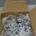 Sumind 50 Pcs Disco Balls Decor Silver Mirror Disco Balls Hanging Decor Assorted Reflective Wedding Dance Music Festivals for Christmas Stage Club Ballroom Hall Prop (1.2'',2'',3.2'',4'')