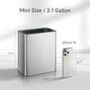 TIPGO Small Metal Trash Can, 2.1 Gallon Slim Trash Can for Bathroom, Wastebasket Garbage Bin for Bedroom, Office, Kitchen, Under Sink (Silver)