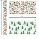 BIOBROWN Reversible Christmas Wrapping Paper - 17 Inch X 33 Feet (46.7 sq. ft. ttl.) - Doe Floral and Tree Design Perfect for Xmas, Party, Holiday Gift Wrap (1 roll (Pack of 1))
