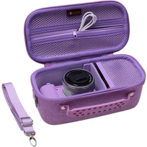 XANAD Hard Case for Sony Alpha ZV-E10,ZV-E10 II or Sony Alpha 6400,6100,6700,6600,6000,RX100 VII Lens Mirrorless Camera,with Shoulder Strap (Purple)