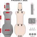 1 Pack Leather Front Car Seat Cover, Universal Sideless Car Seat Protector with Storage Pocket and Seat Belt Pad, Waterproof Automotive Seat Cover Cars Trucks SUV(Grey)