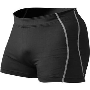 Muscle Alive Mens Bodybuilding Shorts Tights Polyester and Spandex (Medium, Plain Black)