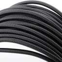 ZhiYo 100 FT 1/4 Wire Loom Split Tubing Auto Wire Conduit Flexible Cover (Black)