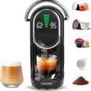 Magician1 Mini Espresso Machine for Nespresso Original, Dolce Gusto, Lavazza Blue, ESE Pods, 19-Bar Coffee Machine for Ground Coffee, Coffee Maker with adjustable Temp & Cup Size, 21oz Reservoir (Black)