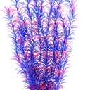 ALEGI Aquarium Fish Tank Decoration,Large Artificial Plants for Fish Tank 21 inches Tall,Safe for All Fish, Purple