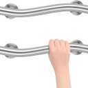 2 Pcs Wave Grab Bar 16 Inch Shower Bar 304 Stainless Steel Brush Finish Right Hand for Bathroom Shower Bathtubs Toilet Steps Bed Home Elderly Handicap Pregnant Women