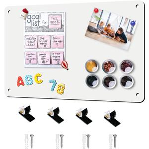 Magnetic Board 17.5" x 11.4" Magnet Bulletin Board is Suitable for displaying Notes, Photos,Magnetic Letters,Suitable for Walls, refrigerators, cabinets, etc