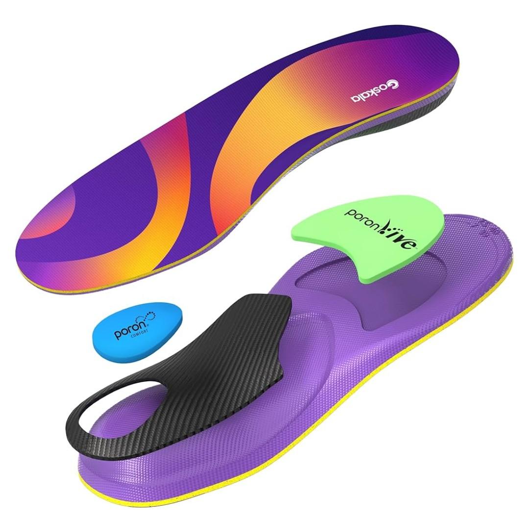 Plantar Fasciitis Insoles Athletic Arch Support Inserts Women Men, Shock Absorption, Shoe Inserts for Plantar Fasciitis, Flat Feet, Running, Basketball and Other Athletic, M